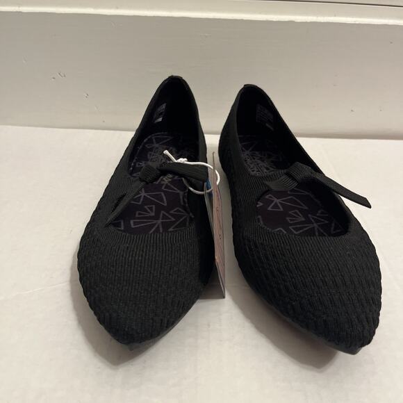 Skechers Cleo Point Washable Recycled Knit Flats Nostalgic Days Black Size 6 - Picture 3 of 12